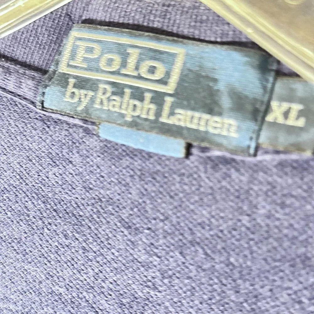 Ralph Lauren Polo Big Large Pony Vintage Shirt Horse BLue Jockey VTG XL